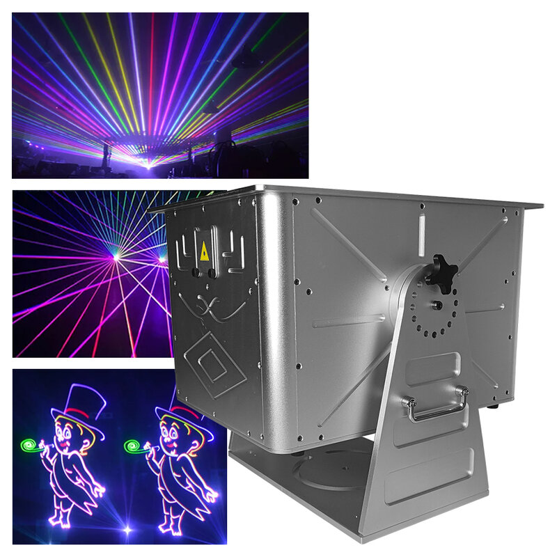50W High Power Full Color Animation Laser Light with Northern Lights Time Tunnel Effect Outdoor Landmark Projector