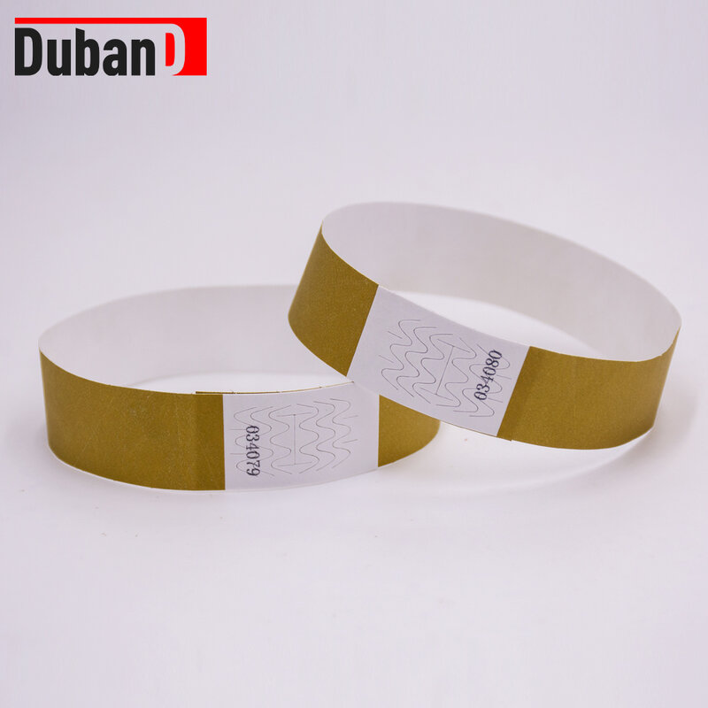 DUBAND in oro massiccio numero di serie colore braccialetti Tyvek da 3/4 pollici, adatti per eventi di feste 500 pezzi