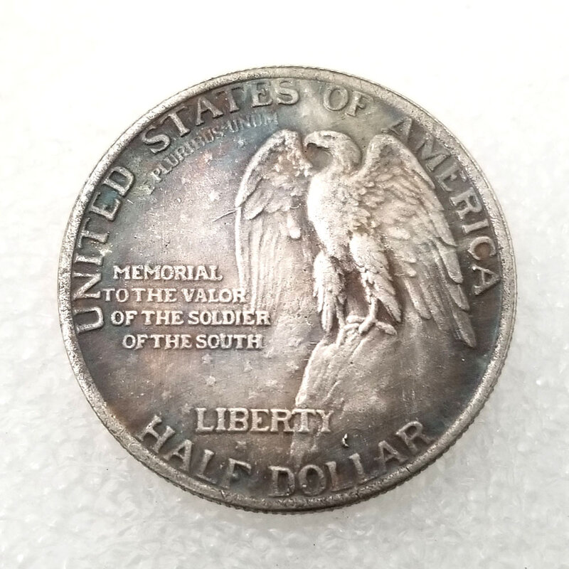 럭셔리 1925 스톤 마운틴 하프 달러 커플 포켓 아트 동전, 로맨틱 미국 결정 동전, 기념 행운의 동전, 선물 가방