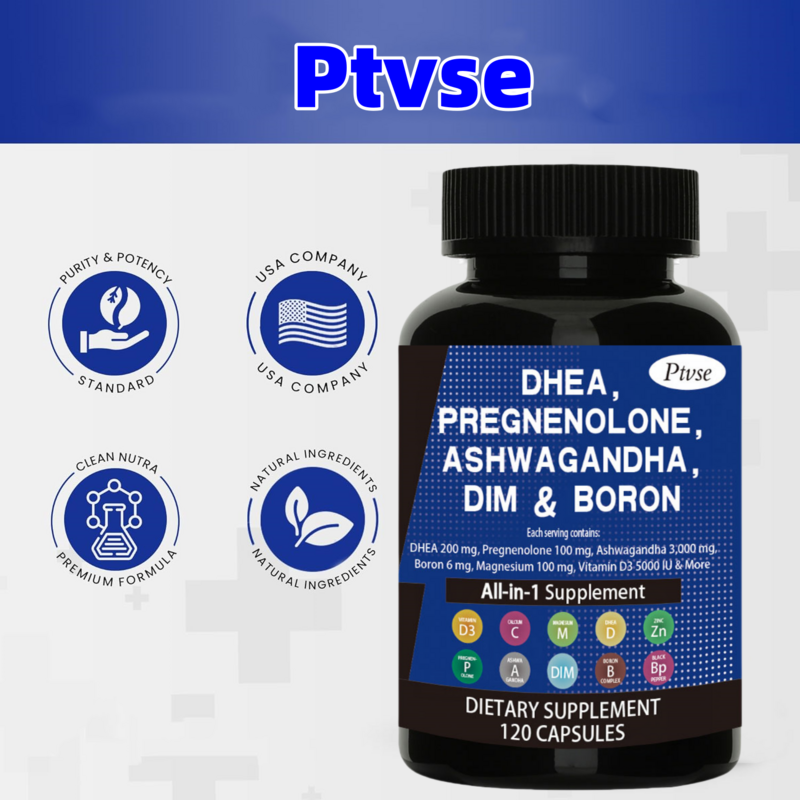 Dhea-200 mg suplemento 100mg, adequado para homens e mulheres, berinjela bêbada sul-africana 3000mg boro 6mg