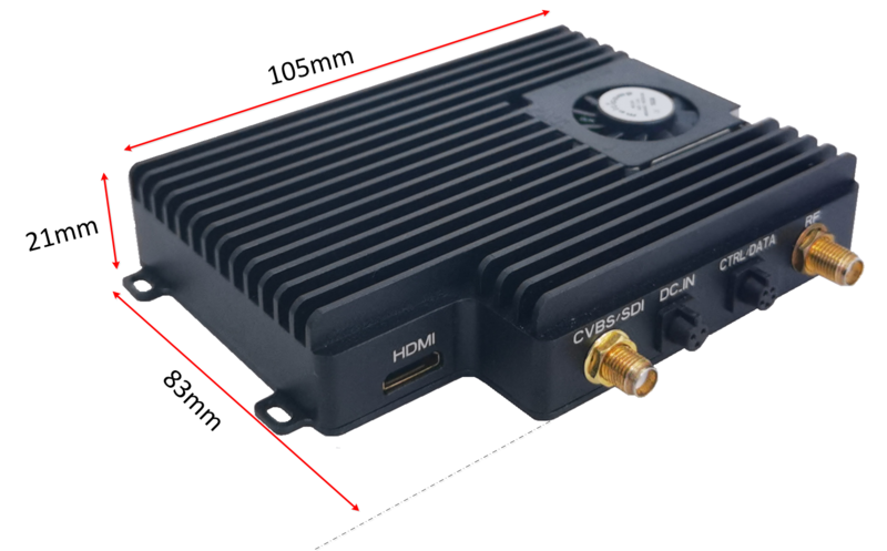 NLOS COFDM HD جهاز إرسال فيديو ، اتصال طويل المدى ، مشفر متدفق ، مركبة قابلة للتركيب ، مضاد للتشويش ، H.264