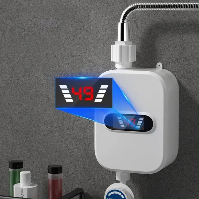 Aquecedor de água instantânea chuveiro torneira do banheiro plug ue aquecedor de água quente 3500w display digital para casa de campo cottage hotel