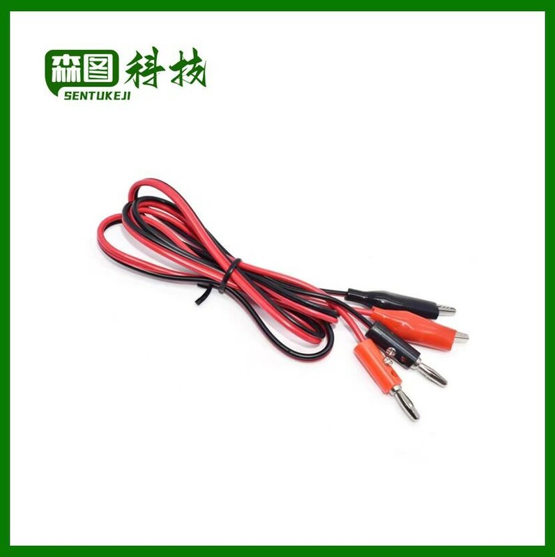 4mm Injection Banana Plug To Shrouded Copper Electrical Clamp Alligator Clip Test Cable Leads 1M For Testing Probe