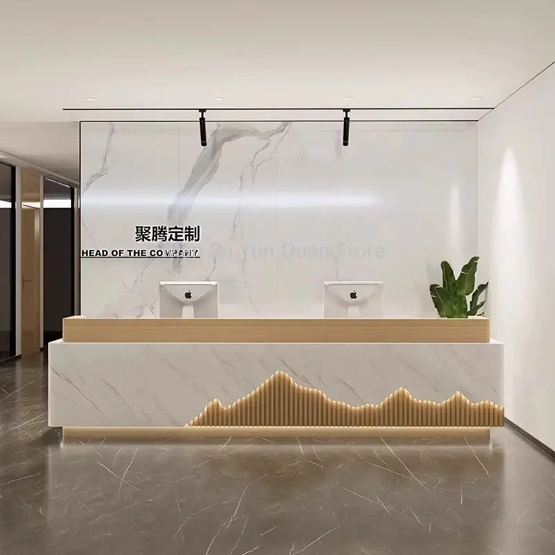 Banco Reception moderno negozio di abbigliamento salone di bellezza informazioni scrivania semplicità cassiere Mesa De Madera mobili per la Reception