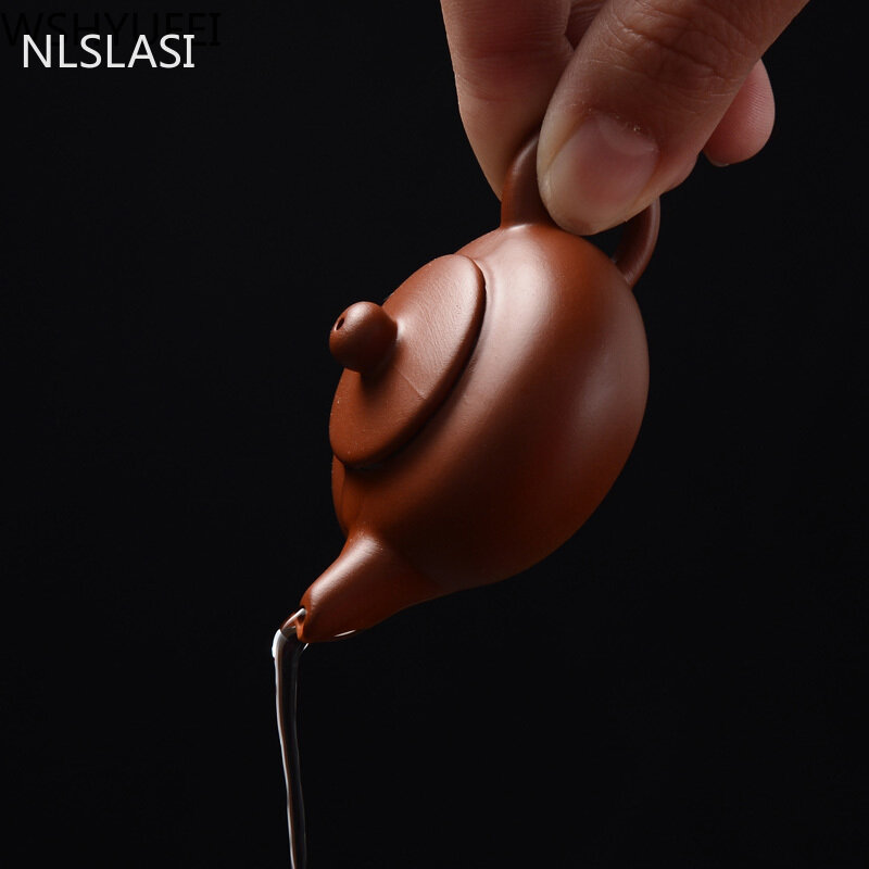 Nlslasio – théière à doigt en argile violette, 1 pièce, service à thé Pet, petite poche, ornements accessoires à thé, décoration de Table à thé Boutique