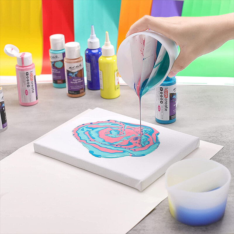 DIY Acrylfarbe Harzform gießen Split Cup Silikon Epoxy Mischen Farbpigment Umleitung Tasse Flüssigkeit Kunst Split Cup Schmuck herstellung