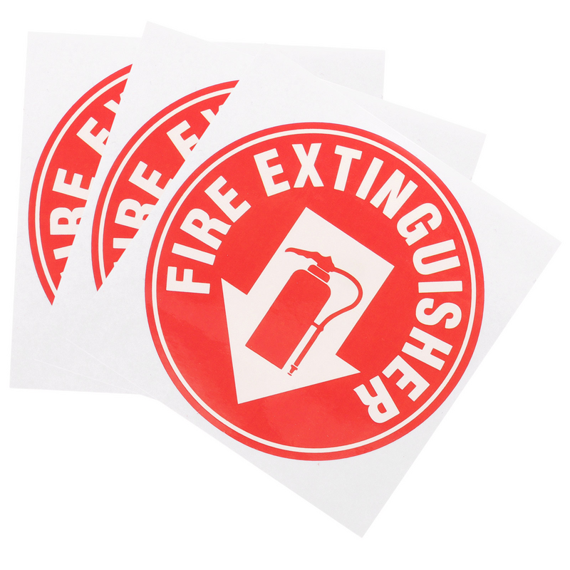Adesivo impermeável do extintor, O Pet autoadesivo decalque, 3 pcs