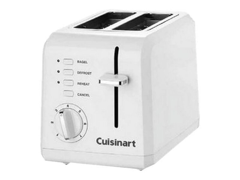 Plastic Compact 2 Slice White Toaster