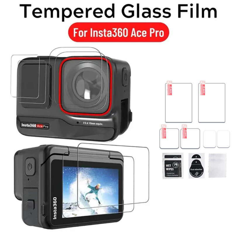 Casing pelindung layar kaca Tempered, penutup pelindung layar untuk Insta360 Ace Pro, Film pelindung lensa untuk kamera Insta360 Ace baru