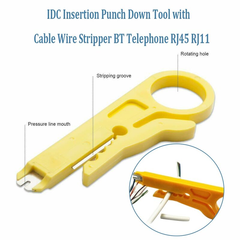 Precieze Idc-Inbrengpons-Down-Tool Met Draadstripper Voor Utp/Stp-Kabels In Netwerken En Telecommunicatie