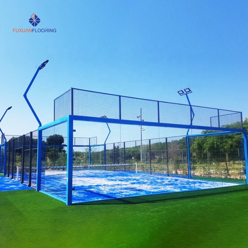 buy Indoor/Outdoor 2022 New Style Panoramic Padel Tennis Court canchas de padel for chile and peru paddle court