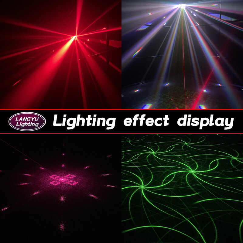 Borboleta Laser Beam Light, Iluminação de Palco, Disco, Salão de Baile, Bar, Discoteca, Combo, Efeitos sonoros e luminosos, LED 50W, 3 camadas