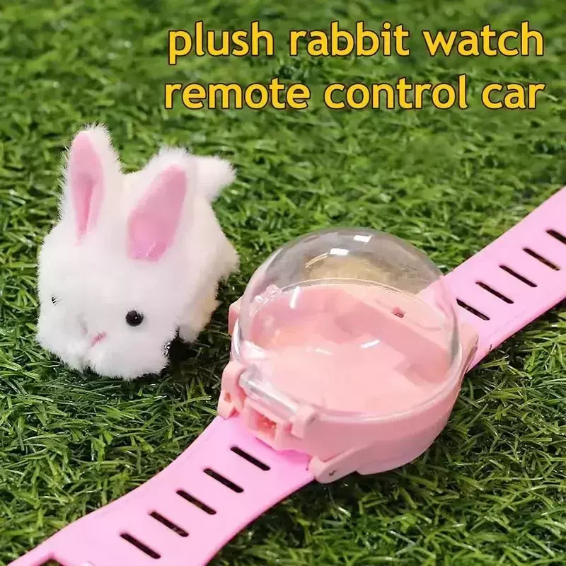 Neuheit Mini Uhr Kontrolle Auto niedlichen Kaninchen RC Auto Kinder Spiel interaktive Spielzeuge für Jungen Mädchen Geburtstag Weihnachten Uhr Geschenk RC Spielzeug
