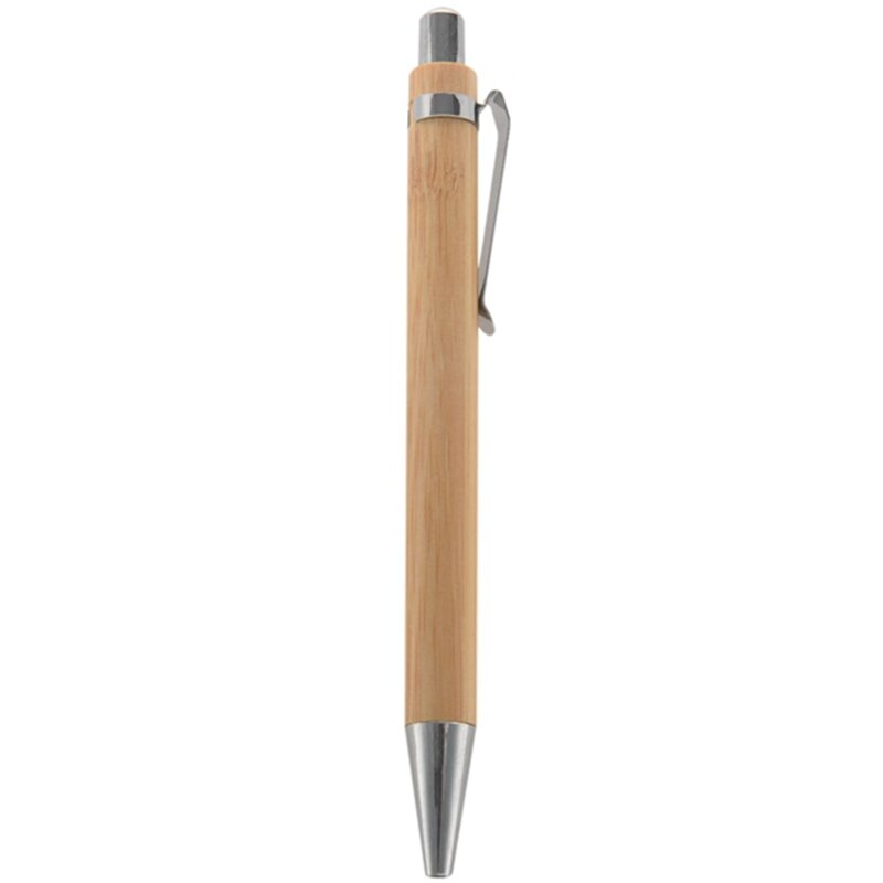1Set Bamboe Balpen Reclame Pen Milieubescherming Pen Schrijfgereedschap