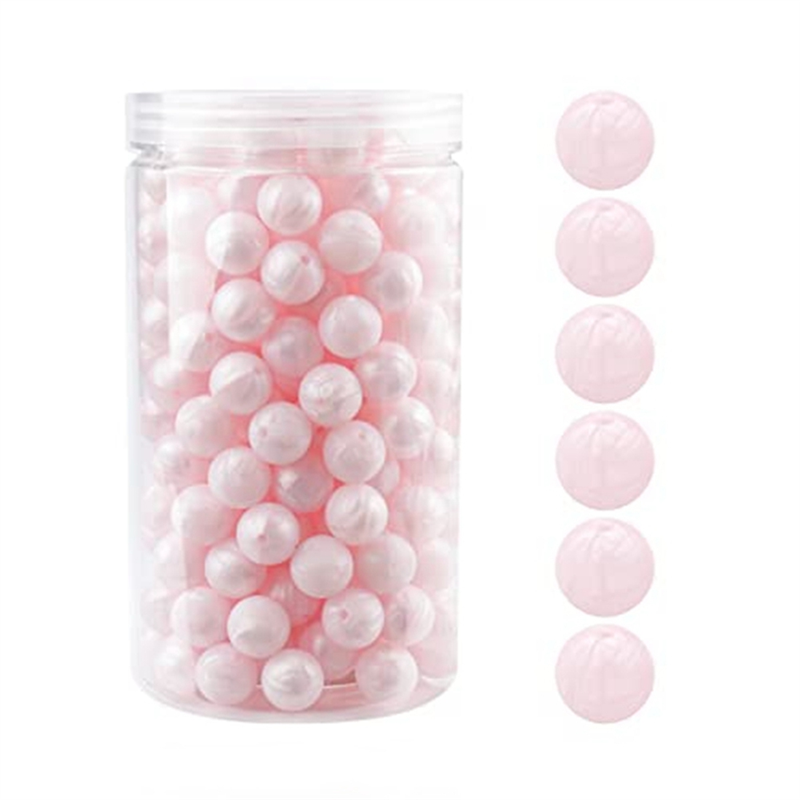 105Pcs Silicone Beads, 15Mm Bulk Round Silicone Beads Loose Beads for Necklace Bracelet Lanyard Keychain Making A