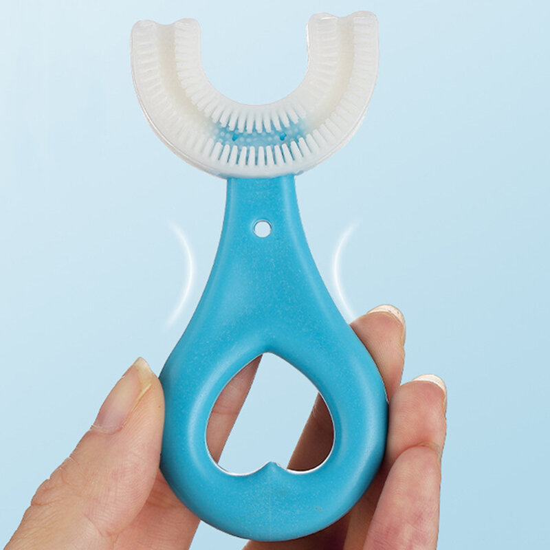 Heißer Verkauf 2-12 Alter Kinder Zahnbürste U-Form Infant Zahnbürste mit Griff Silikon Oral Care Reinigung Pinsel für Baby Geschenke