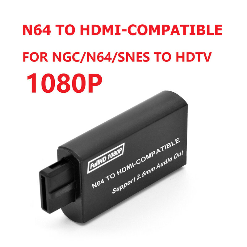 Convertidor compatible con N64/SNES/NGC a HDMI, adaptador de interfaz de transmisión de vídeo HD, consola de juegos a proyector de TV HD