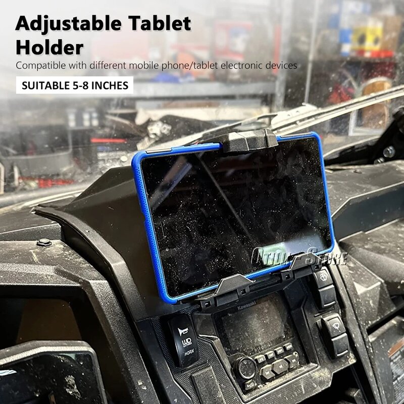 New Phone Holder Black Electronic Device Holder Storage Box Case For UTV Accessories For Kawasaki Teryx TERYX KRX 1000 2020-2023