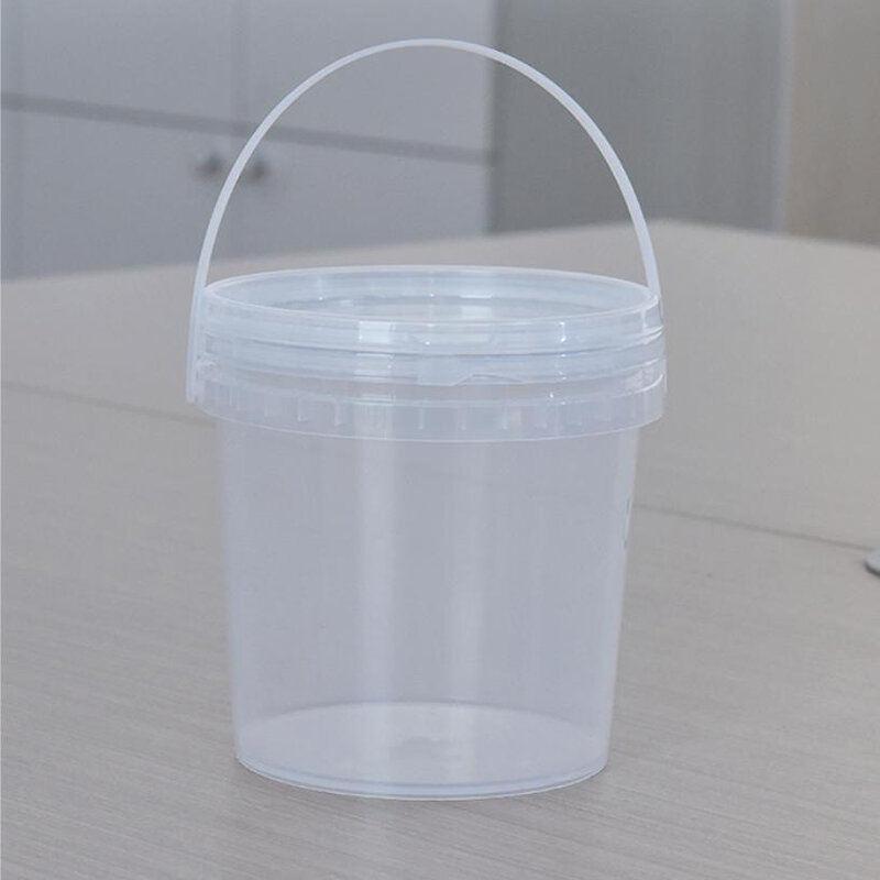 Cubo de plástico grueso de grado alimenticio de 500ML, pequeño Clip, almacenamiento de papelería, leche, té, pepinillo, para llevar, con tapa
