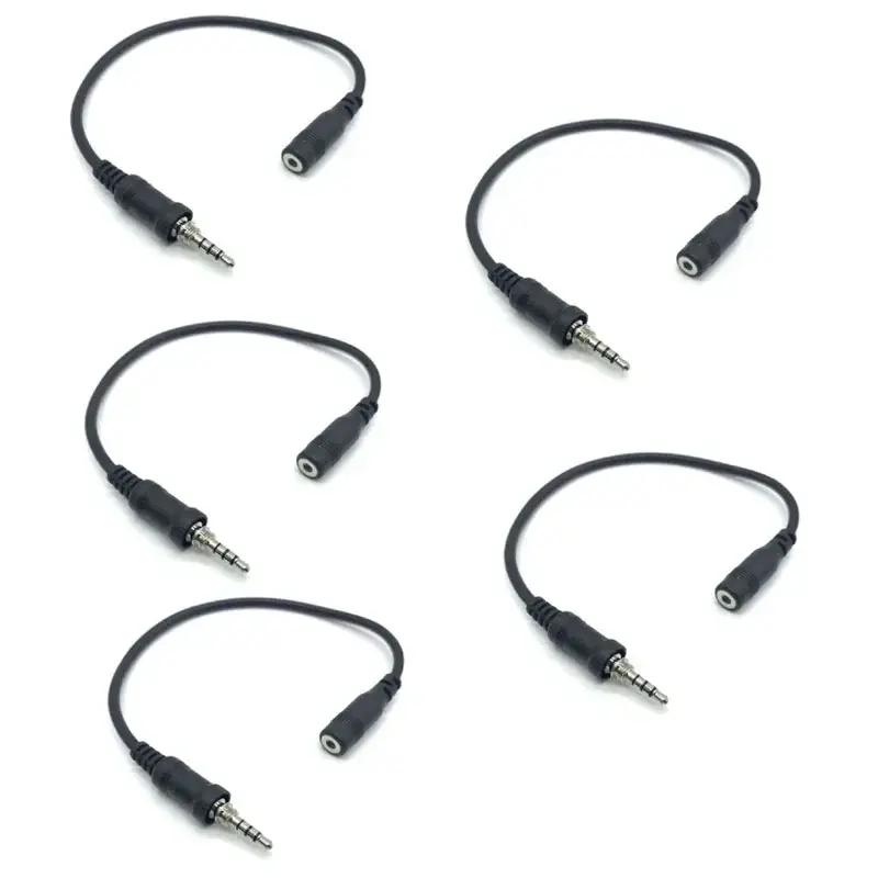 5pcs 3.5mm Female Plug Connector Audio Transfer Cable for YAESU Vertex VX-7R VX-6R VX-177 VX-170 Twoo Way Radio Headset Earphone