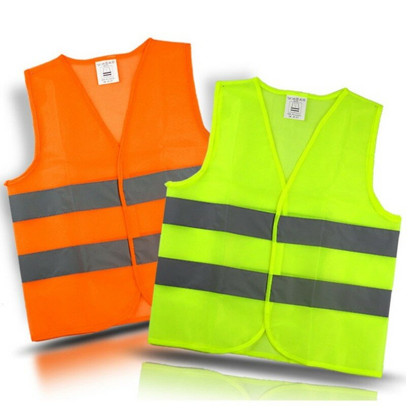 Colete reflexivo de segurança para adultos, amarelo e laranja, alta visibilidade, roupas ao ar livre, corrida, ciclismo, esportes para adultos