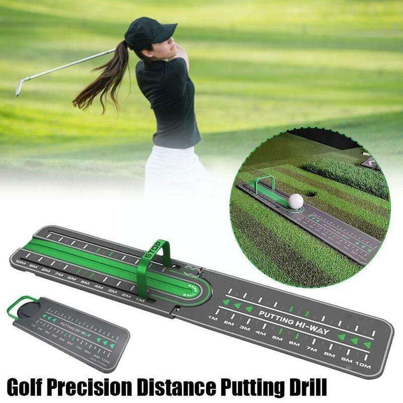 1 Stück Kunststoff Golf Präzision Distanz Putting Drill tragbare Putting Golf Hilfe | Golf Rail Trainer Platz Golf Ausrichtung p9q0
