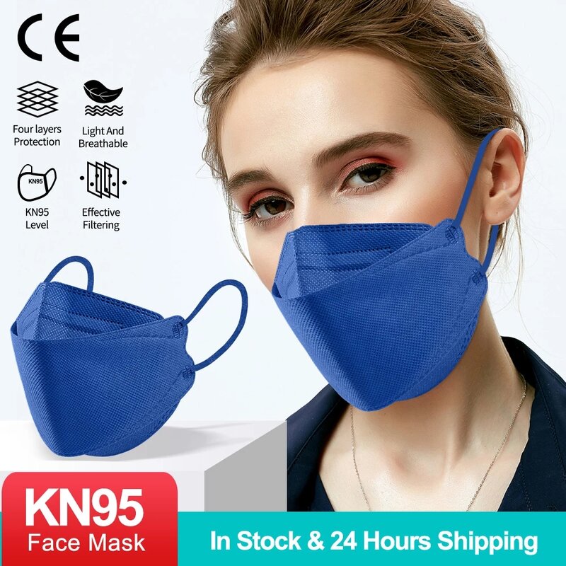 Mascarilla higiénica KN95 FFP2 CE para adultos, máscara protectora, respirador antivaho, reutilizable, 15 colores, venta al por mayor