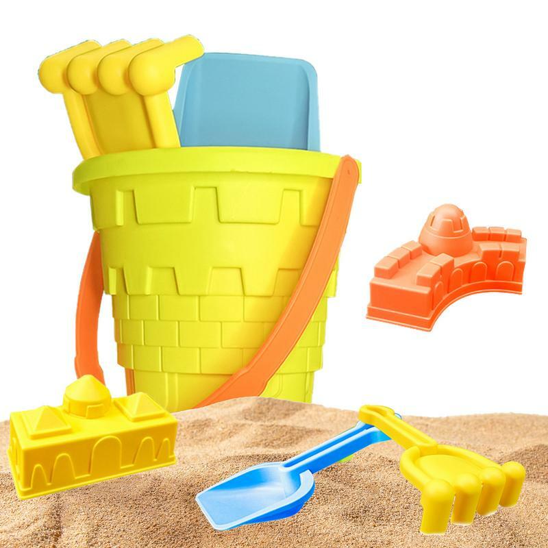 Sand Toy Set 5PCS Travel Sand Toys Funny & Summer Party Playsets For Kids Ages 3 Toddler Outdoor Activities Enhances Fine Motor