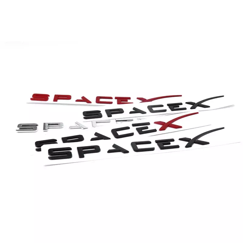 ABS Space X Rear Boot e Trunk Emblem Badge Adesivo, Decalques para SpaceX, Acessórios para Carro