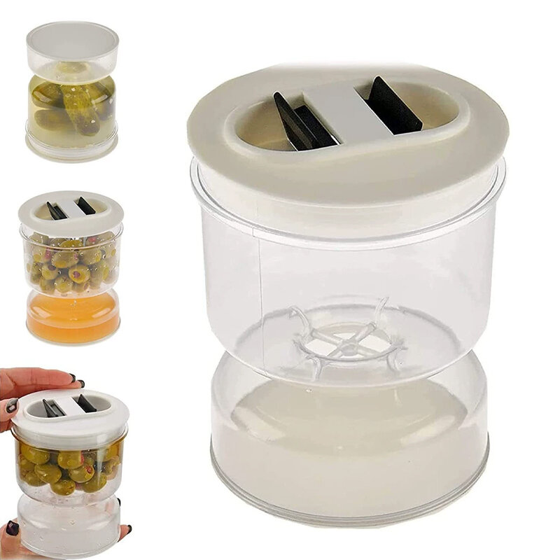 Augurken Pot Droge En Natte Dispenser Augurk En Olijven Zandloperpot Komkommercontainer Voor Keuken Voedsel Sap Separator Tools Nieuw