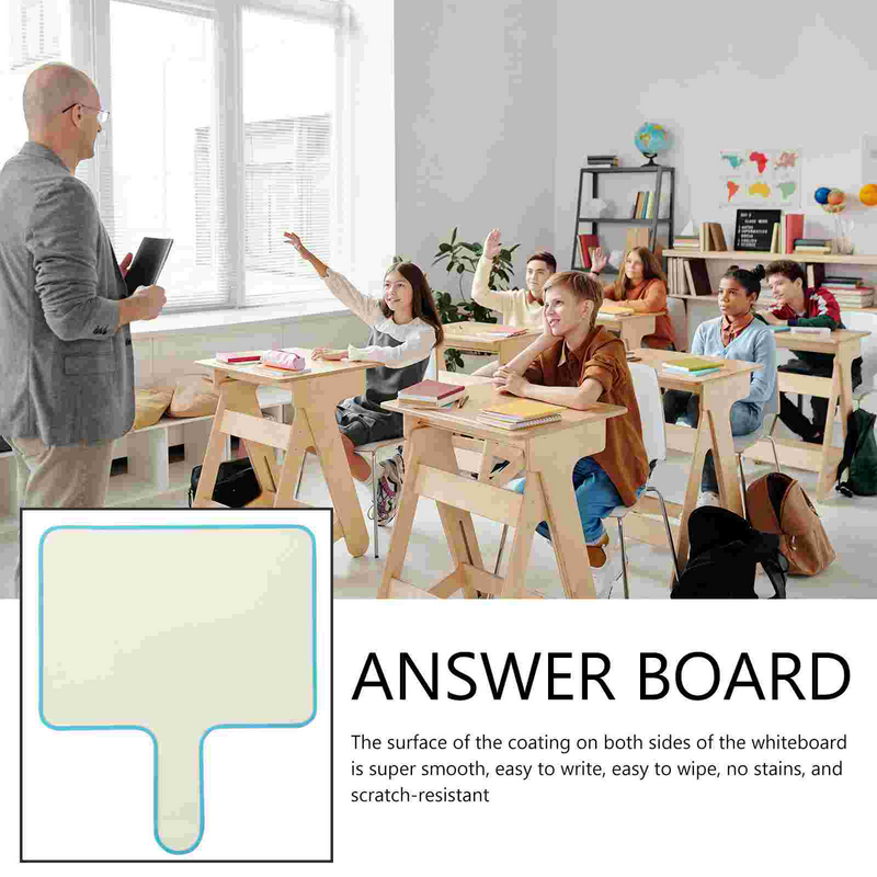 Answer Board Erasable Blank Paddle Teaching Tool Pocket Melamine Handheld White