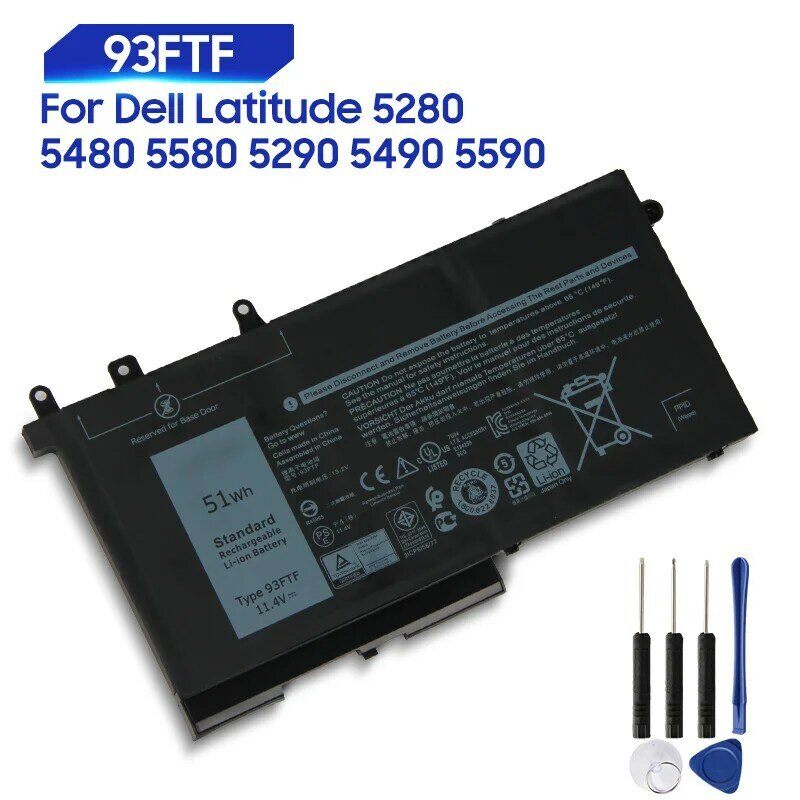 Сменная батарея для Dell Latitude 5280 5490 5590 5480 5580 93FTF D4CMT 4YFVG 083XPC 83XPC, перезаряжаемая батарея 51Wh