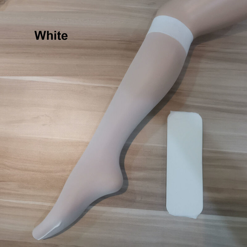 Kaus kaki selutut ukuran Plus untuk wanita, Kaos Kaki ultra-tipis adem, kaus kaki nilon model setengah tabung, kaus kaki betis warna polos elastisitas tinggi 45-120KG