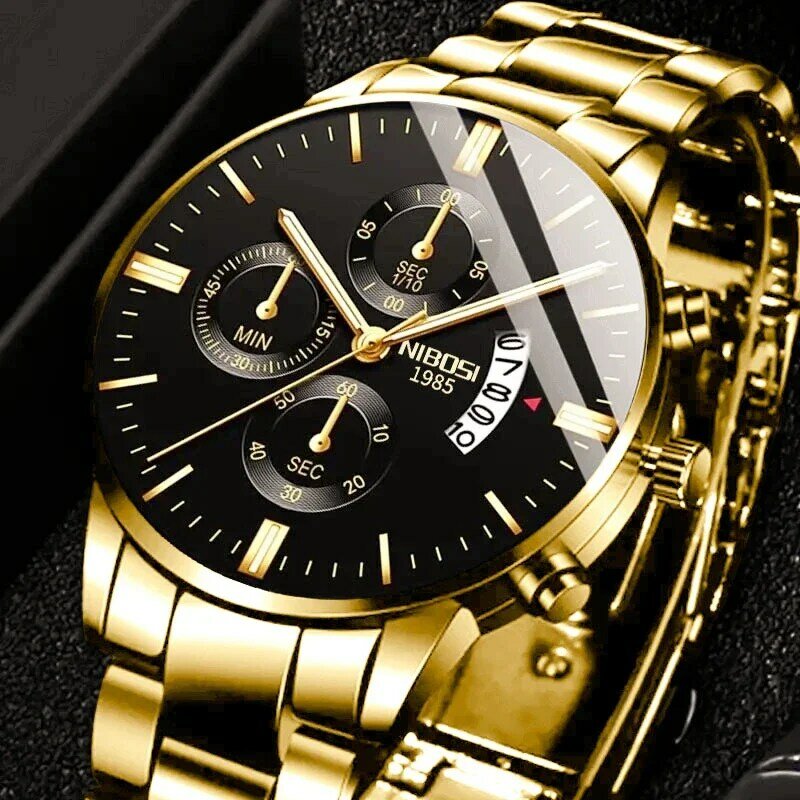 NIBOSI Relogio Masculino Herren Uhren Top Brand Luxus Berühmte herren Uhr Fashion Casual Chronograph Militär Quarz Armbanduhr