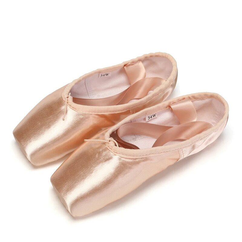 Sepatu dansa balet anak dan dewasa sepatu ujung balet anak perempuan sepatu balet profesional dengan seri sepatu pita sepatu balet wanita klasik