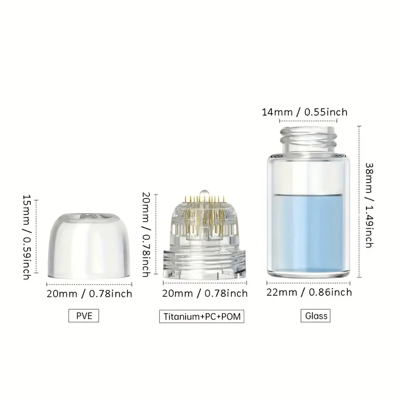 Гидравлический ролик, 64/20 контактов, 0,25 мм, микро титановые иглы для ухода за кожей, многоразовый ролик для бутылок