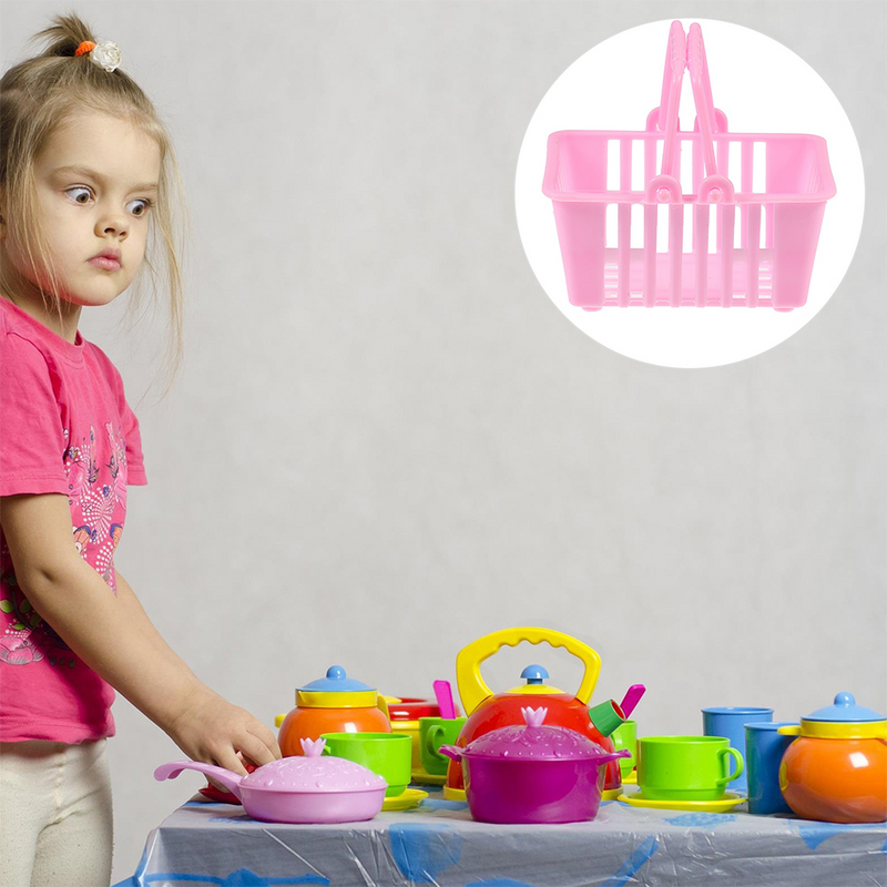 Mini cestas de compras para niños, canastas pequeñas para dulces, modelo de casa de muñecas, muebles para decoración de casa de muñecas