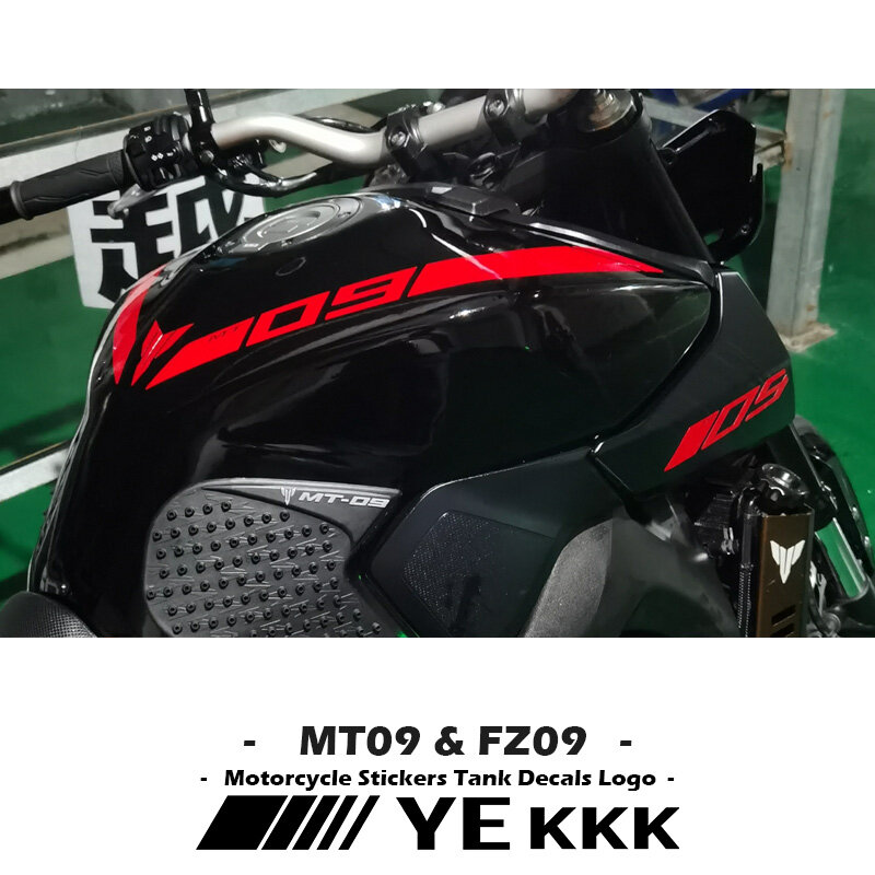 Наклейки на бак мотоцикла YAMAHA MT09 MT-09 FZ09 FZ-09 2014-2021, новая наклейка на топливный бак, наклейка с вырезом MT LOGO