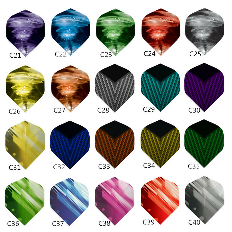 60/30 PCS Dart Flights Multiple Styles Colorful PET Darts Feather Leaves Dart Accessories Professional Dartboard Games