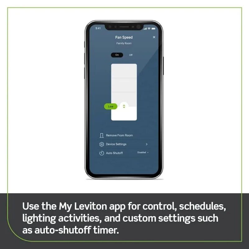 Leviton Decora Smart Fan Speed Controller, Wi-Fi 2e Gen, Neutrale Draad Vereist, Werkt Met Mijn Leviton, Alexa, Google Assistent