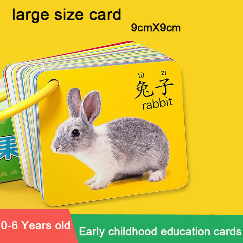 子供のための動物の絵,両面,おもちゃ,不正確な教育カード