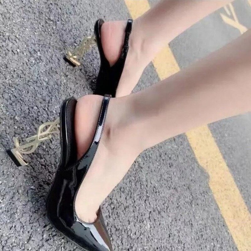 2024 여성용 섹시한 포인트 솔리드 컬러 스틸레토 하이힐, 야외 캐주얼 편안한 얕은 입 여성 신발, 여름 신상