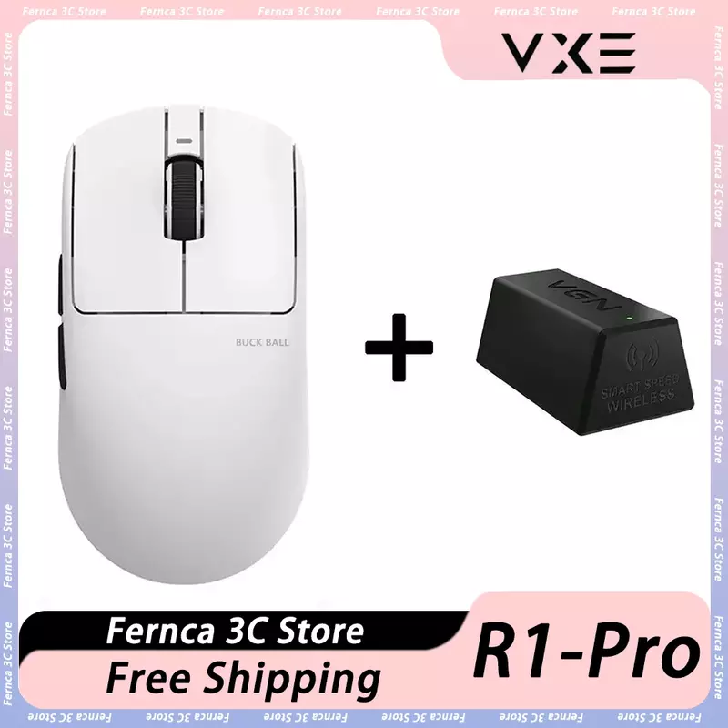 VGN-Dragonfly R1 Pro Mouse Sem Fio, Low Delay Gaming Mouse, Velocidade Inteligente X, Sensor PAW3395, 4K Paw3395, Office PC Gamer, Presente