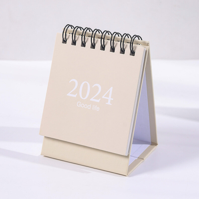 Настольный мини-календарь MINKYS Kawaii 2024, настольный календарь без китайского, английского, настольное украшение, школьные канцелярские принадлежности