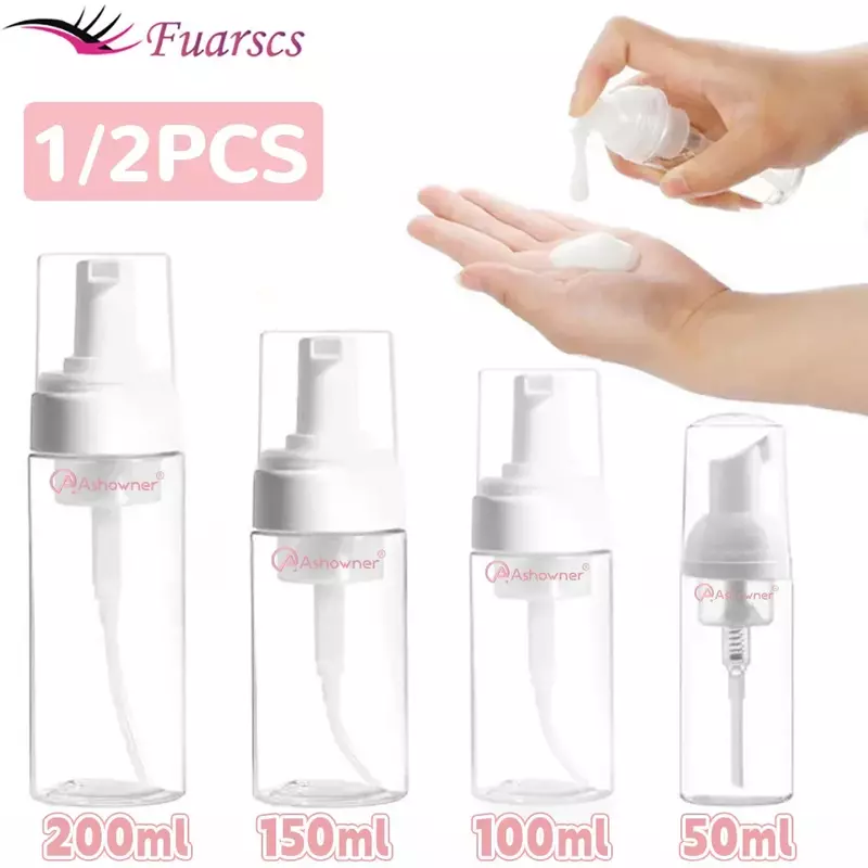 50ml/100ml/150ml/200ml de espuma garrafa de sabão vazio mousse de plástico limpador facial bomba de garrafa dispensador de shampoo loção recarregáveis