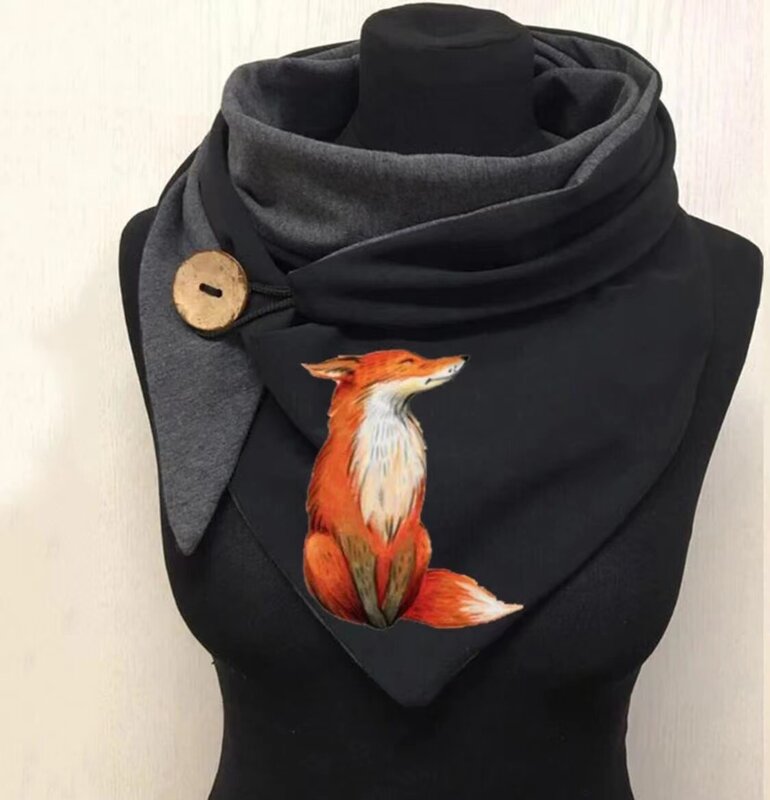 Женский шарф и шаль с 3D принтом в виде милого кота, теплые шарфы, Балаклава