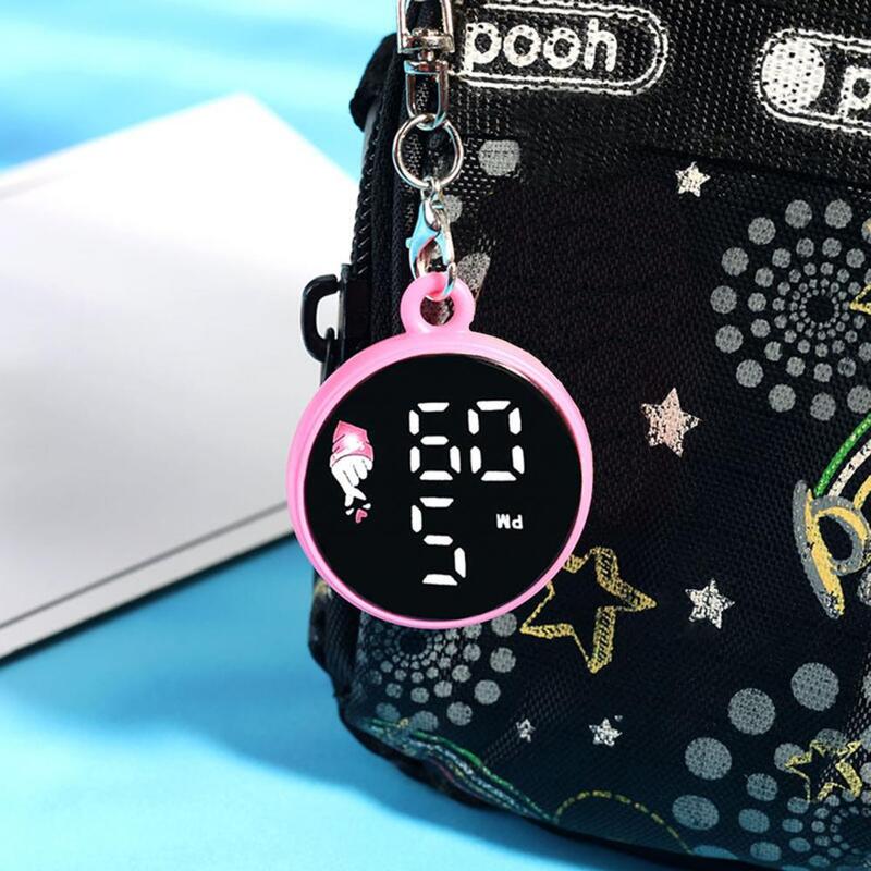 Kids Mini Watch with Hanging Hole Round Dial Student LED Digital Watch Keychain Pendant Small Gifts Children's Watch