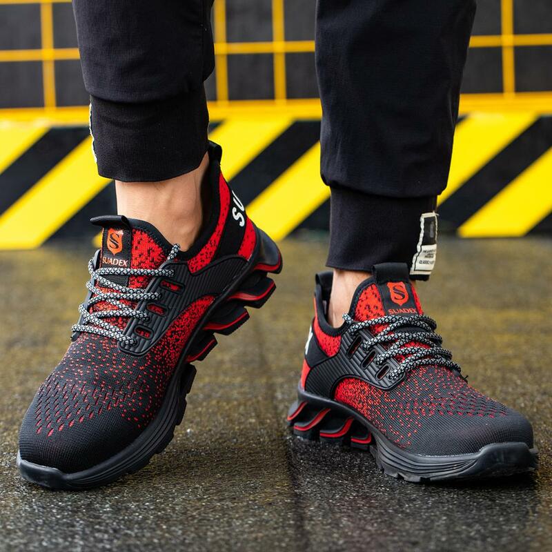 SUADEX-Sapatos de segurança toe em aço para homens e mulheres, botas de trabalho indestrutíveis, leves e respiráveis, toe composto, tamanho EUR de 37-48