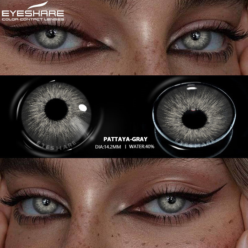 Oczy 1 para krótkowzroczne soczewki soczewki kontaktowe oczy kolorowe kontakty z brązowymi soczewkami szare soczewki oczu corocznie natura miękkie soczewki