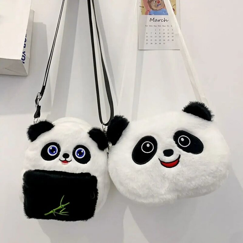 Borsa a tracolla Panda del fumetto borsa a tracolla da viaggio regalo per bambini carina borsa a tracolla in peluche per cellulare da donna